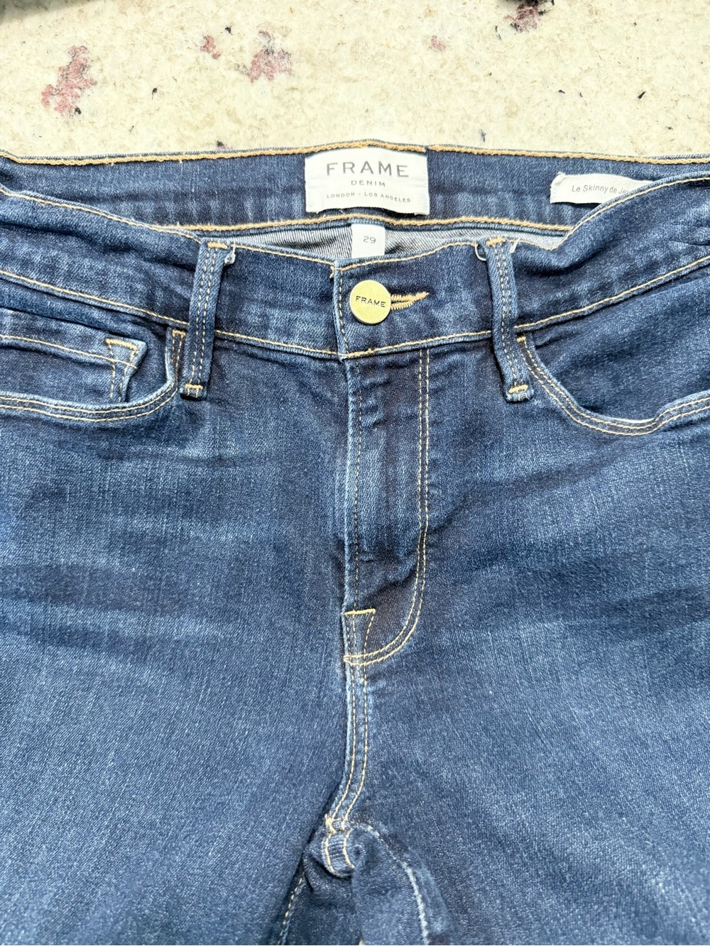 FRAME Le Skinny de Jeanne Jeans Women’s 29 Dark Wash Stretch Cotton - Picture 6 of 10